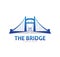 bridge with tower suspension vector icon logo illustration