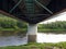 Bridge, trees and river Nemunas, Lithuania