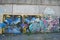 A bridge vandalized with street graffiti art