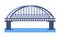 Bridge vector illustration. City architecture element with cables, freeway and bridge-construction across the river with