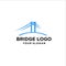 Bridge vector logo design road graphic line art