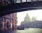 bridge in Venice Italy called Ponte della Accademia and the Church of Madonna della Salute with vintage effect