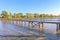 Bridge at wadden sea tidelands coast beach Harrier Sand Germany