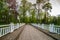 Bridge with wooden fence