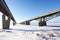 Bridges across Ob river in Novosibirsk, Russia