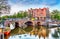 Bridges over canals in Amsterdam, Netherlands