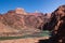 Bridges over Colorado River at the bottom of Grand Canyon