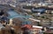 Bridges over the Kura river in Tbilisi view from the top of the river