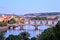 Bridges of Prague over Vltava River, Scenic View from Letna