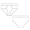 Brief pants underwear isolated technical sketch. Man underwear