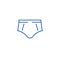 Brief underpants line icon concept. Brief underpants flat  vector symbol, sign, outline illustration.