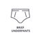 Brief underpants line icon, outline sign, linear symbol, vector, flat illustration