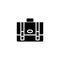 Briefcase black icon concept. Briefcase flat vector symbol, sign, illustration.