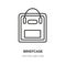 Briefcase black line icon case business bag vector