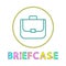 Briefcase Bright Linear Round Web Icon Template