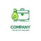 briefcase, business, case, open, portfolio Flat Business Logo te