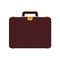 Briefcase business vector icon bag. Isolated case luggage businessman. Suitcase handle portfolio office brown flat equipment