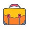 Briefcase case work portfolio bag job single isolated icon with doodle colorfull color style