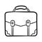 Briefcase case work portfolio bag job single isolated icon with sketch hand drawn outline style