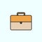 briefcase color vector icon, vector illustration