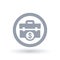 Briefcase dollar icon - Business suitcase money symbol