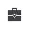 Briefcase with heart vector icon