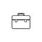 Briefcase line icon, portfolio outline vector logo illustration, linear pictogram isolated on white
