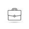 Briefcase portfolio outline icon, vector