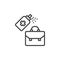 Briefcase sanitizing line icon