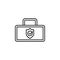 briefcase, shield, check, insurance icon. Element of insurance icon. Thin line icon for website design and development, app