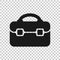Briefcase sign icon in transparent style. Suitcase vector illustration on isolated background. Baggage business concept