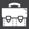 Briefcase solid icon, business and portfolio