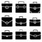 Briefcase vector icon set. portfolio illustration sign collection. Bag symbol.