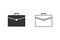 Briefcase vector line icon set on white