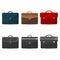 Briefcases set with shadows. Coloful and monochrome icons of bag, suitcase, briefcase