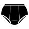 Briefs underpants icon, simple black style