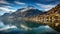 Brienz, Switzerland with morning light, wide-angle shot