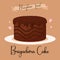 Brigadeiro chocolate cake on a plate, brazilian national food, dessert. Illustration vector
