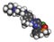 Brigatinib cancer drug molecule. 3D rendering. Atoms are represented as spheres with conventional color coding: hydrogen (white),