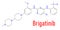 Brigatinib cancer drug molecule. Skeletal chemical formula.