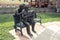 Brigham Young and his kids statue, at Mormon Pioneer Memorial, D