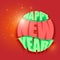 Bright 3D text ball Happy new year