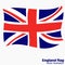 Bright abstract background with flag of England. Happy England day background. Illustration with white background
