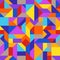 Bright Abstract Geometric Seamless Pattern of Blue, Brown, Orange, Red, Violet, Yellow Angular Shapes