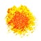 Bright abstract yellow orange blot stain