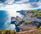 Bright afternoon scene of famous Bonifacio clifs - Le Grain de sable. Superb spring view of Corsica island, France, Europe. Brigth