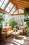 bright and airy sunroom with comfortable seating and greenery