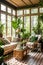 bright and airy sunroom with comfortable seating and greenery