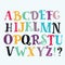 Bright alphabet set in vector.