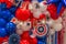 Bright American colors balloon background
